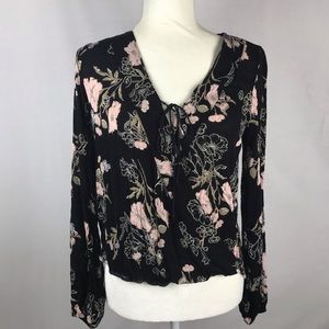 Small Mossimo Black & Pink Floral Print